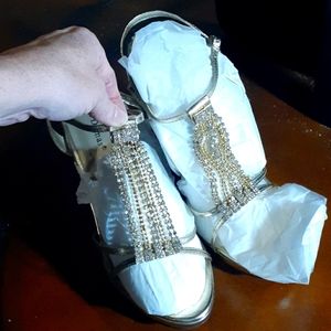 Brand new heels with rhinestones waterfall